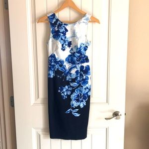 Anthropologie Maeve like new blue and white 0P dress